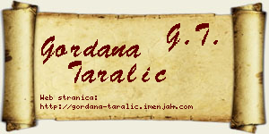 Gordana Taralić vizit kartica